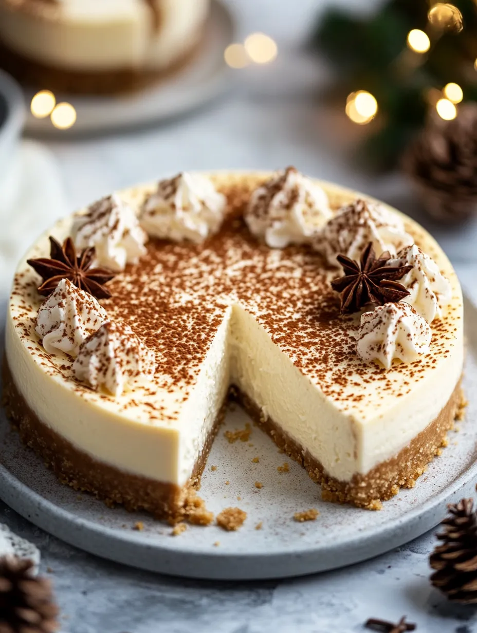 Easy Eggnog Cheesecake