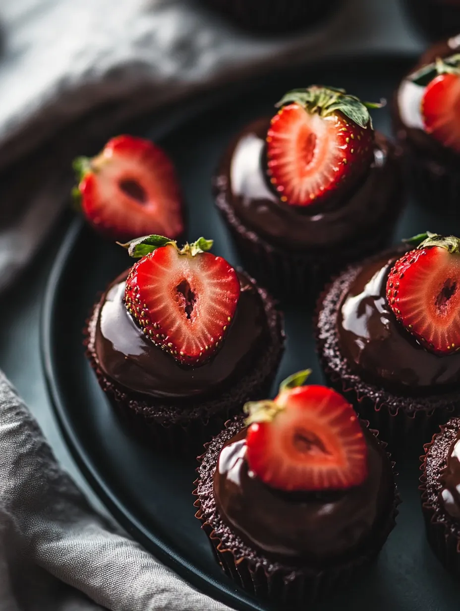 Easy Chocolate Covered Strawberry Cupcakes