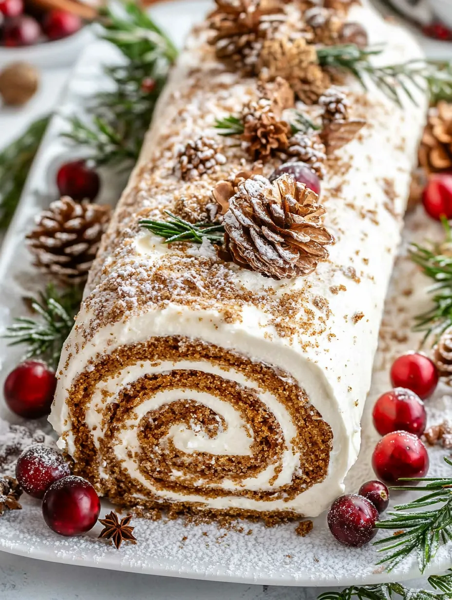 Gingerbread Yule Log Cake Recipe