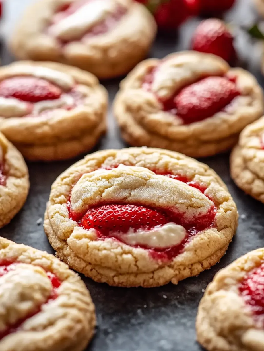 Easy Strawberry Cheesecake Stuffed Cookies