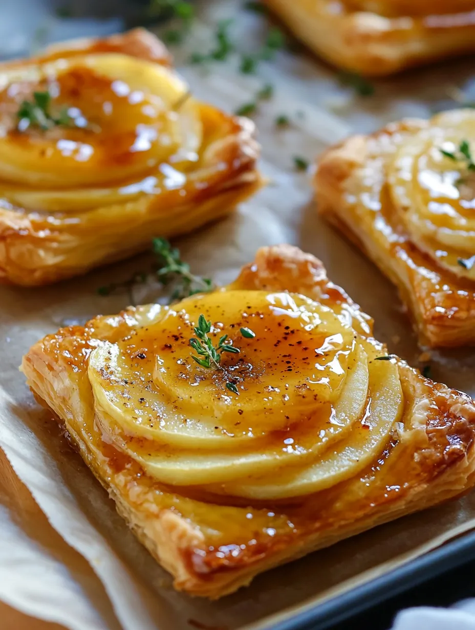 Upside-Down Apple & Brie Puff Pastry Tarts