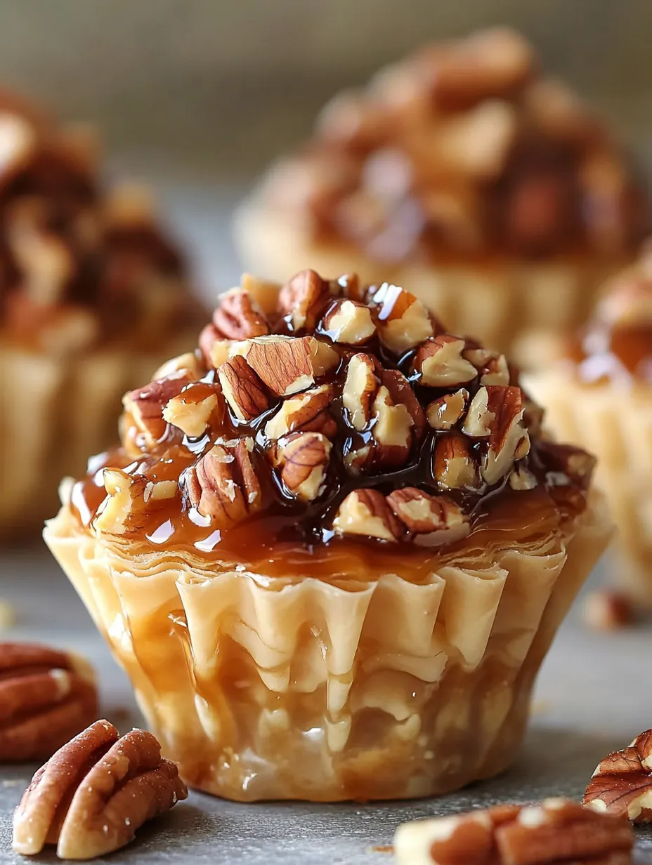 Crispy Caramel Pecan Baklava Cups