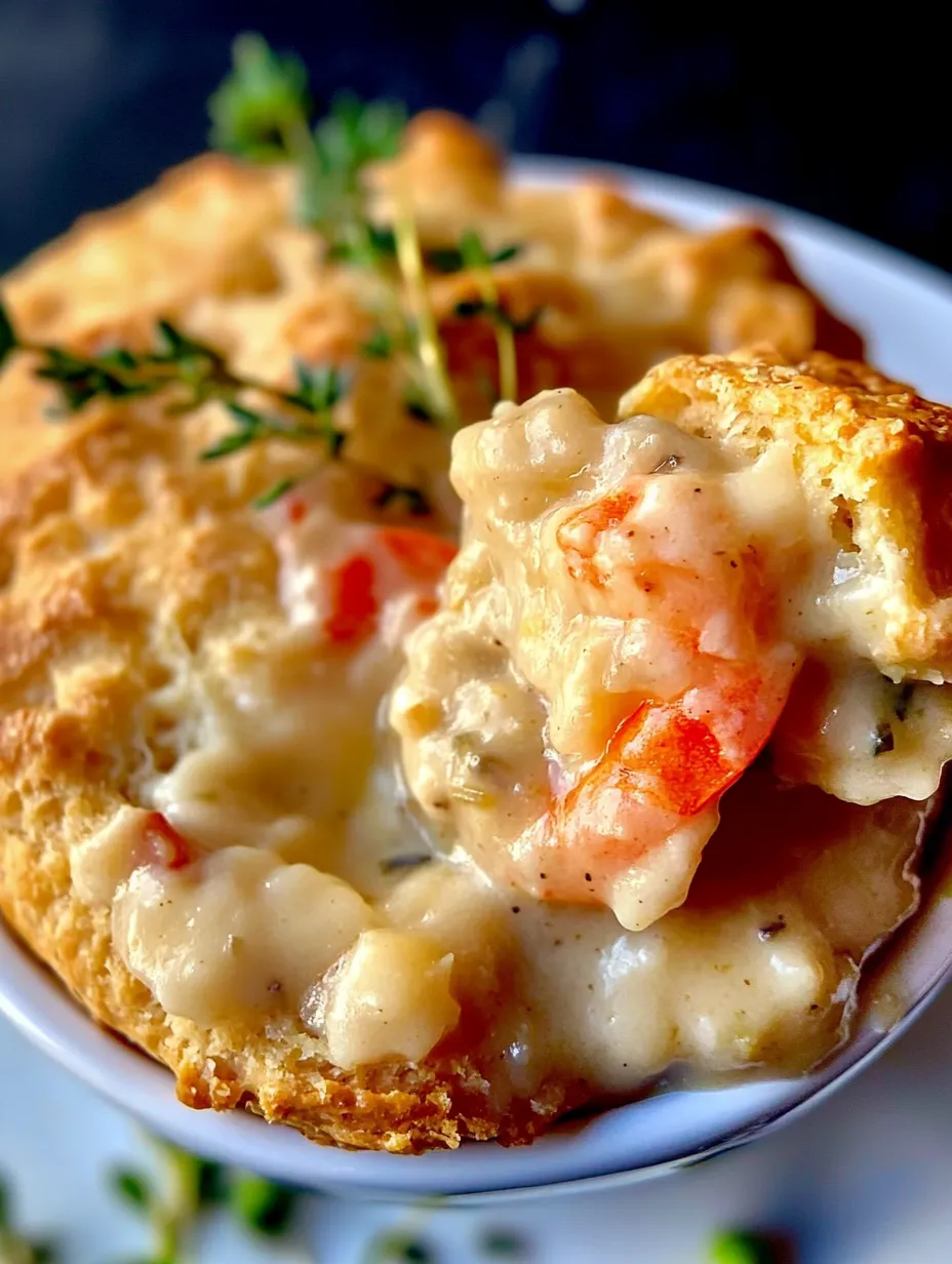 Easy Cheddar Bay Biscuit Seafood Pot Pie