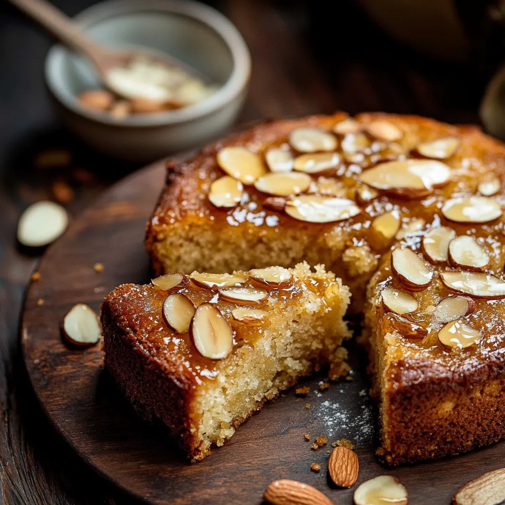 Soaked Honey Almond Cake Recipe