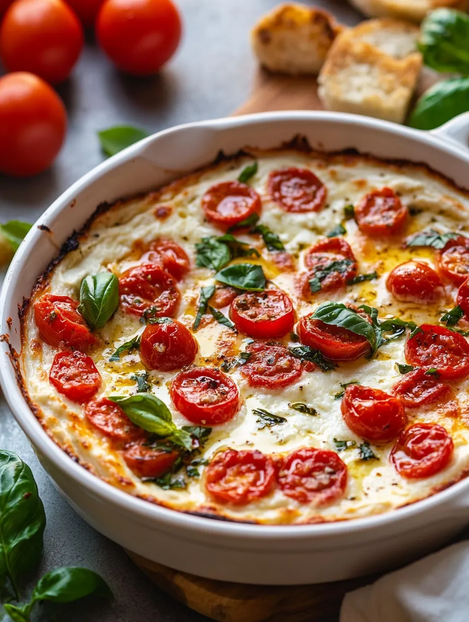 Easy Warm Caprese Cheese Dip