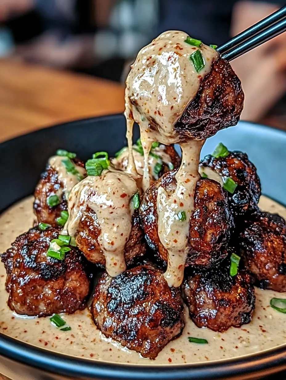 BBQ Meatballs with Spicy Mayo Dip