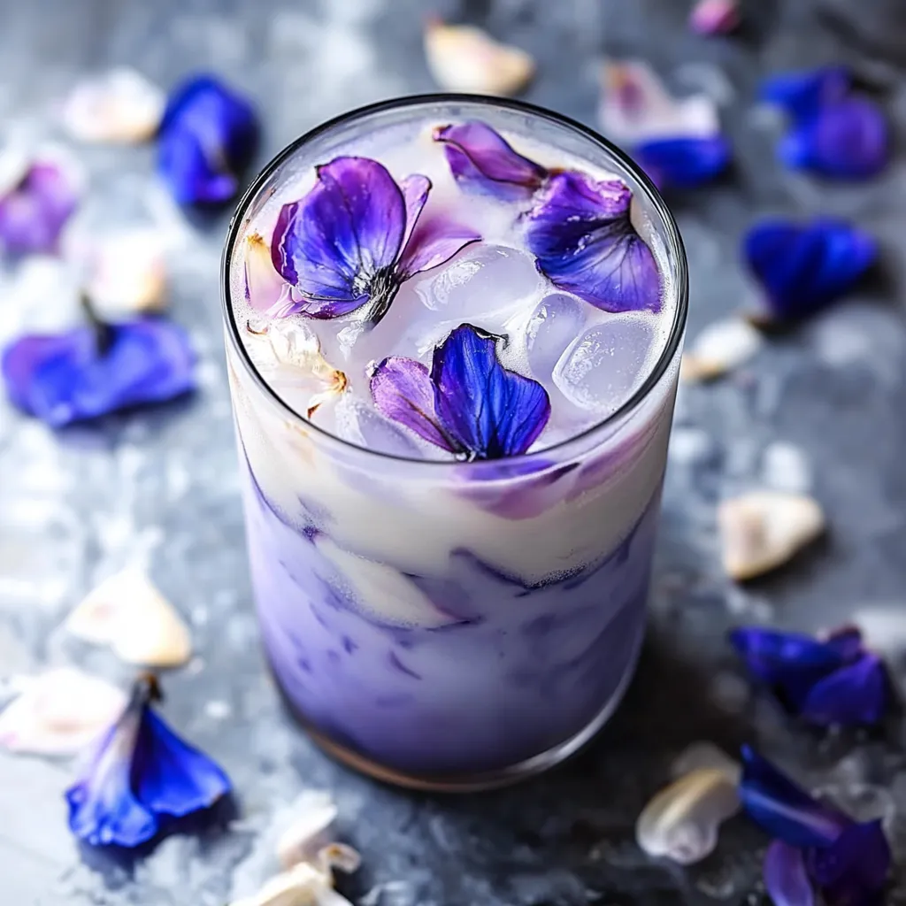 Iced Butterfly Pea Flower Tea Latte Recipe