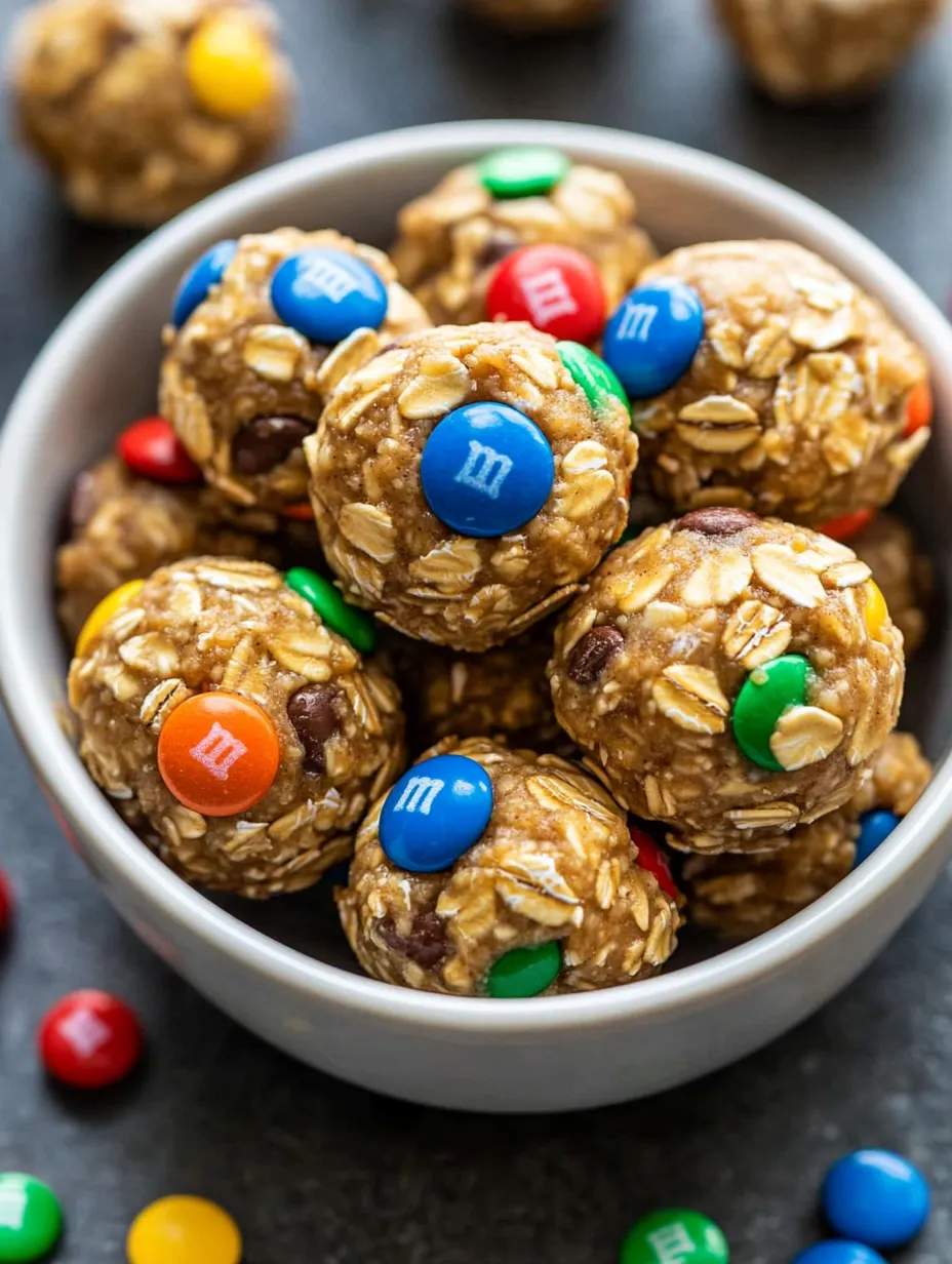 Monster Cookie Oatmeal Energy Balls