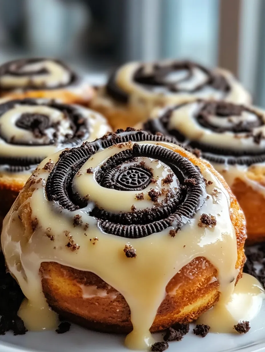 Decadent Oreo Stuffed Cinnamon Rolls