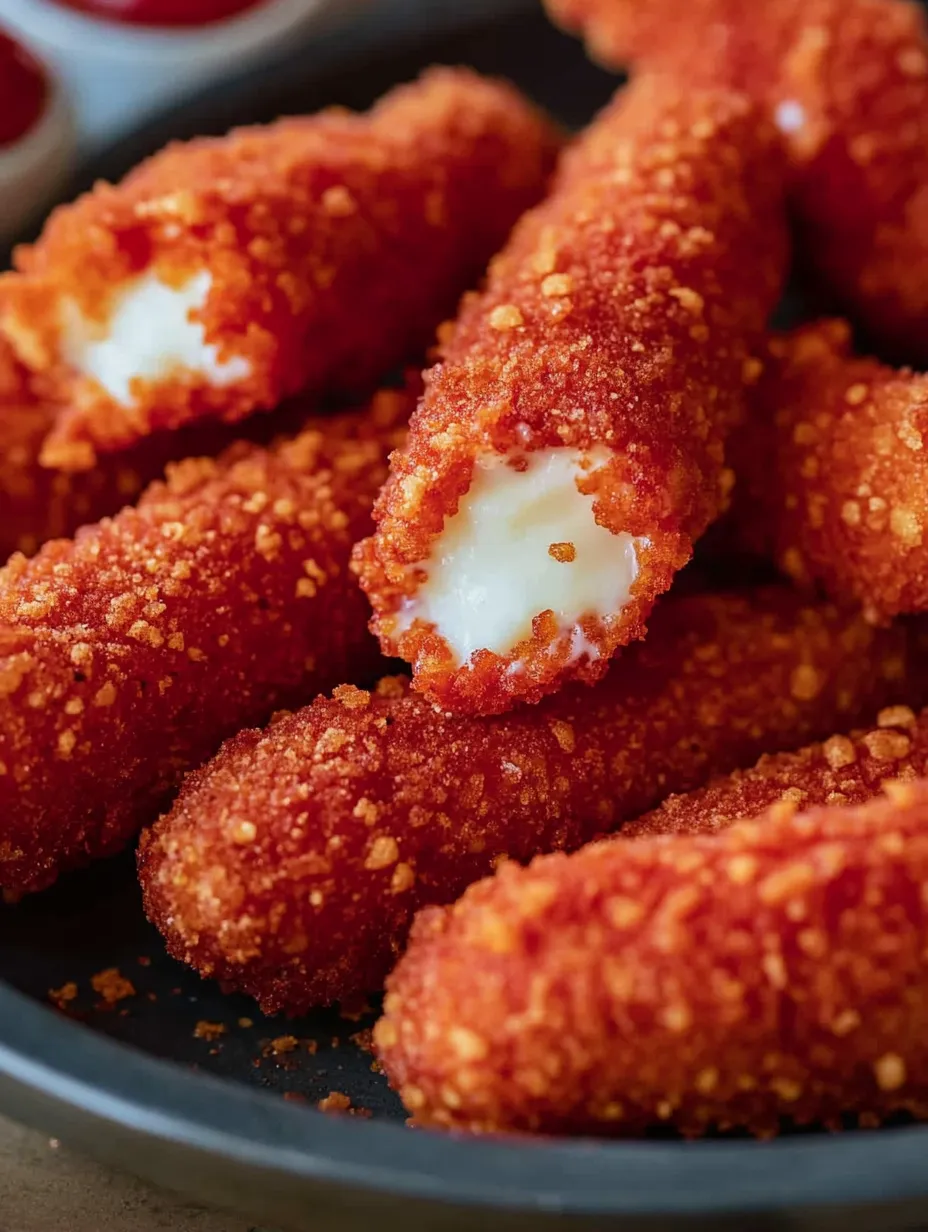 Spicy Hot Cheeto Mozzarella Sticks