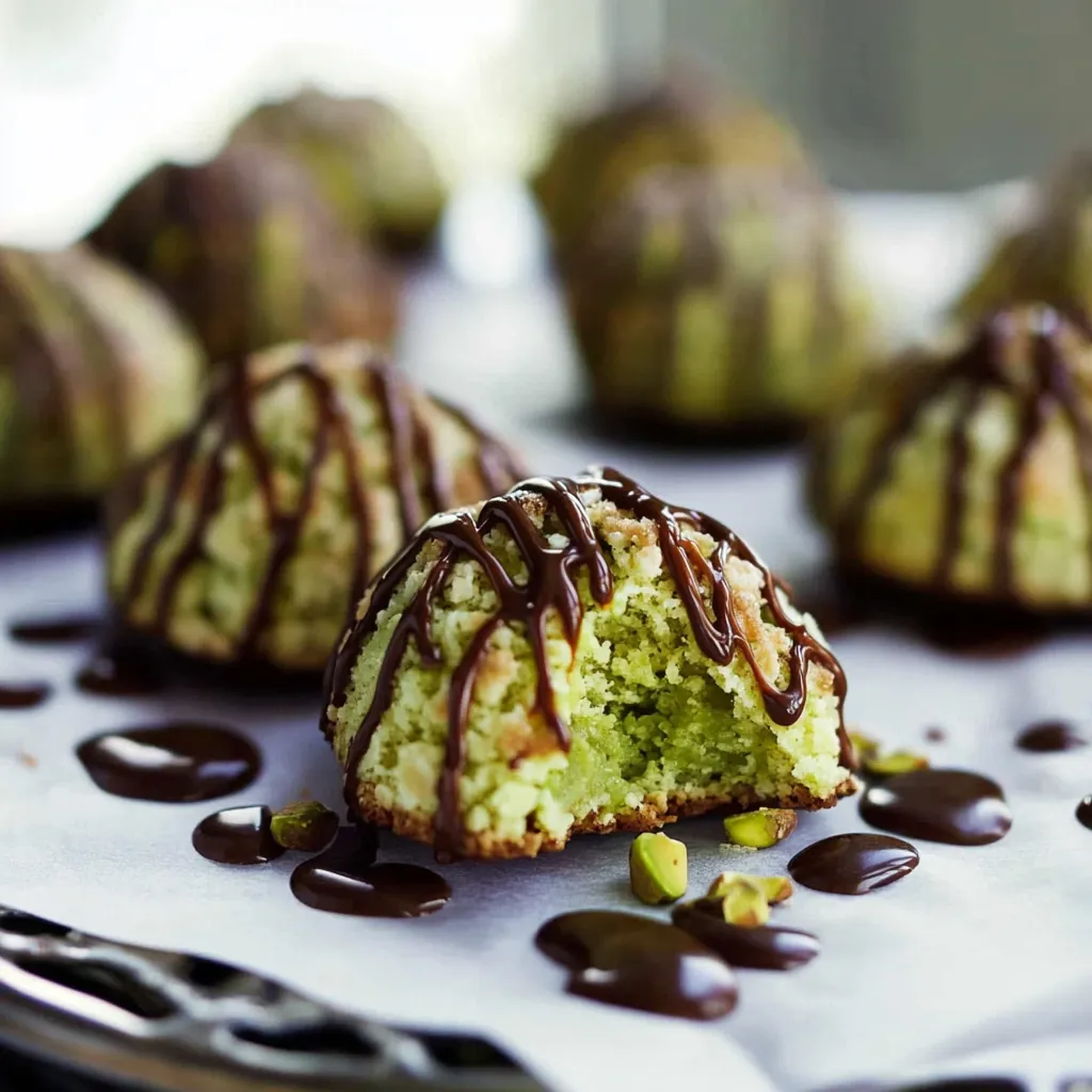Easy Pistachio Coconut Macaroons with Dark Chocolate