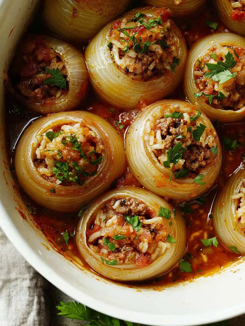 Greek Stuffed Onions (Salantourmasi)