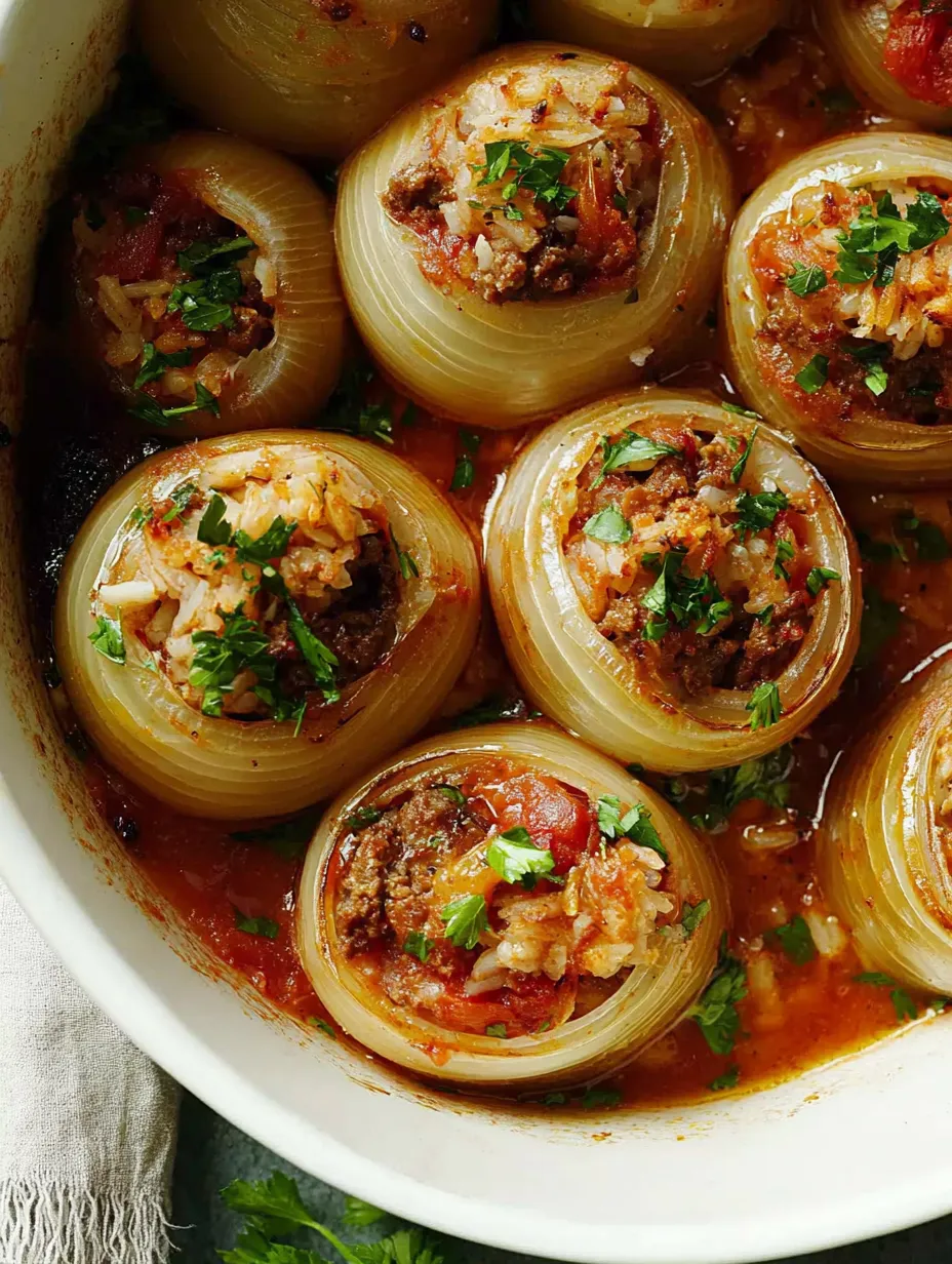 Greek Stuffed Onions