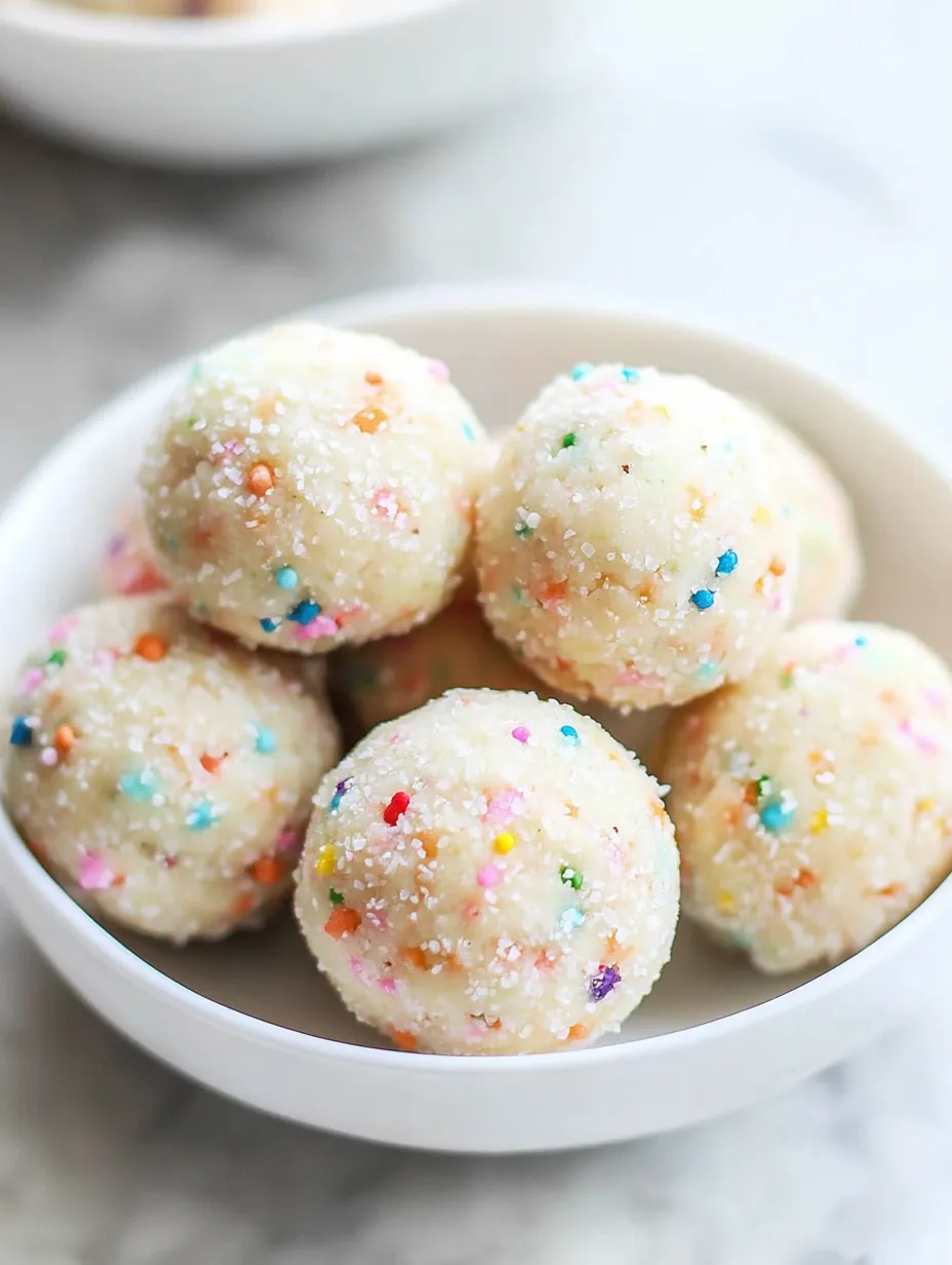 Applesauce Birthday Cake Protein Balls