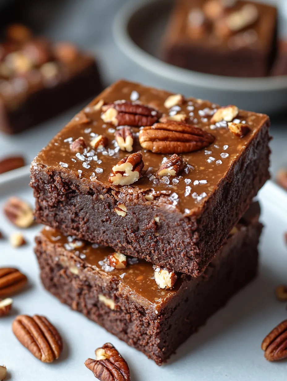 Healthy No-Bake Caramel Pecan Brownies