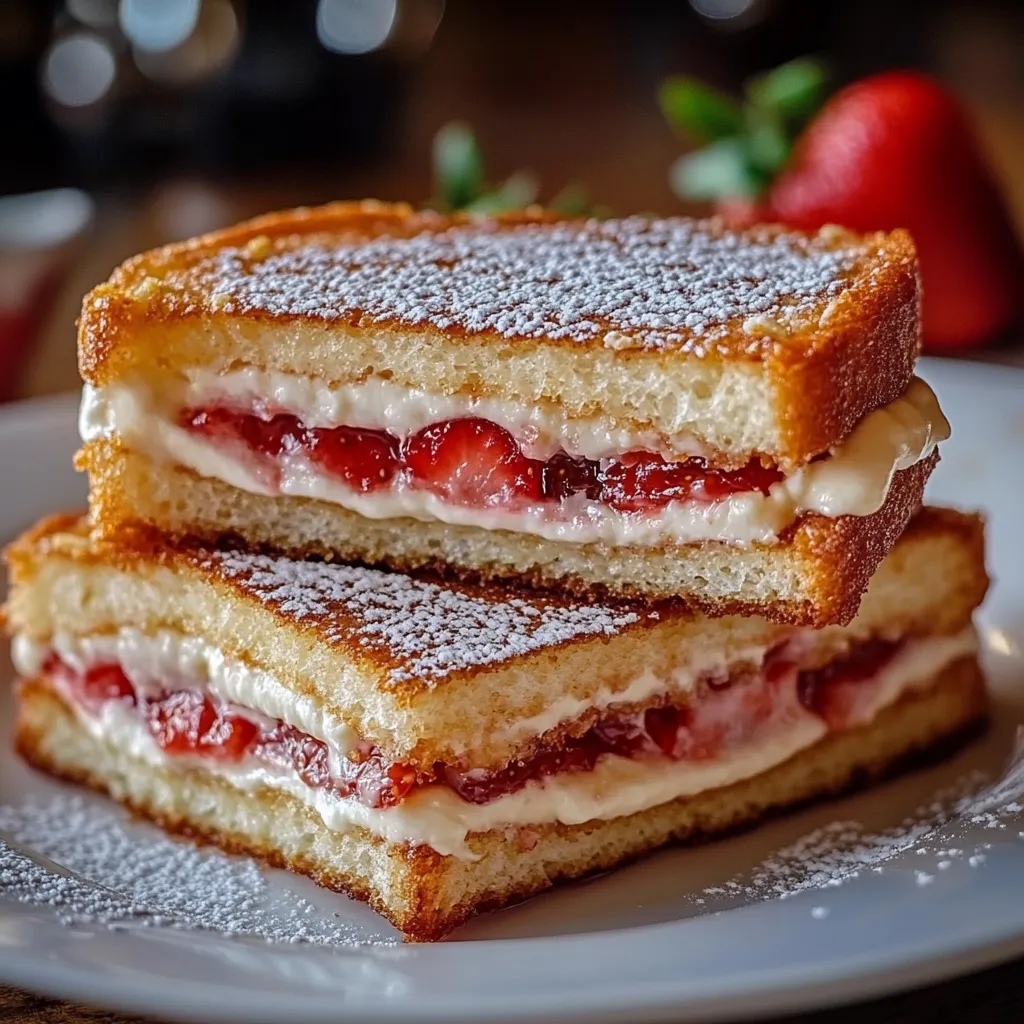 Fried Strawberry Cheesecake Sandwiches Recipe