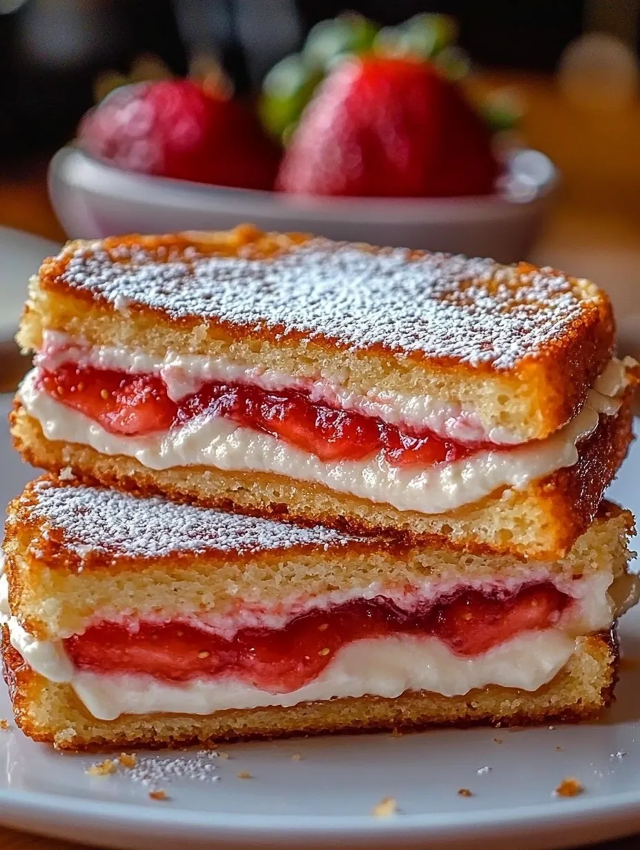 Fried Strawberry Cheesecake Sandwiches