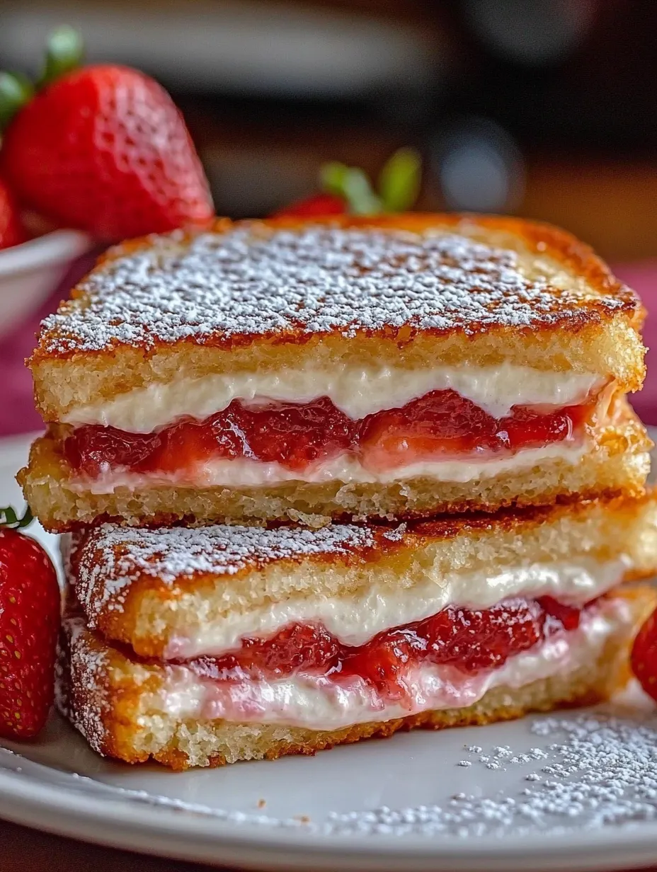 Easy Fried Strawberry Cheesecake Sandwiches