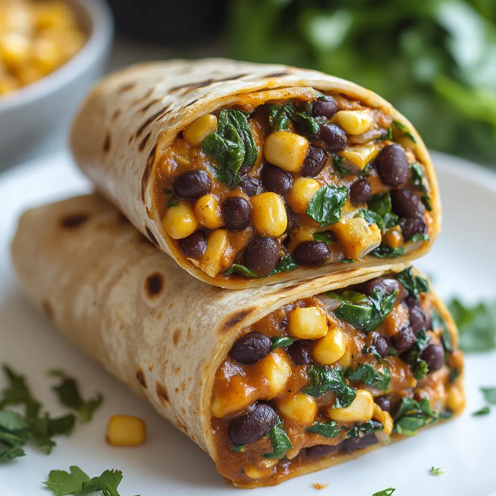 Quick 15-Minute Black Bean & Spinach Burritos