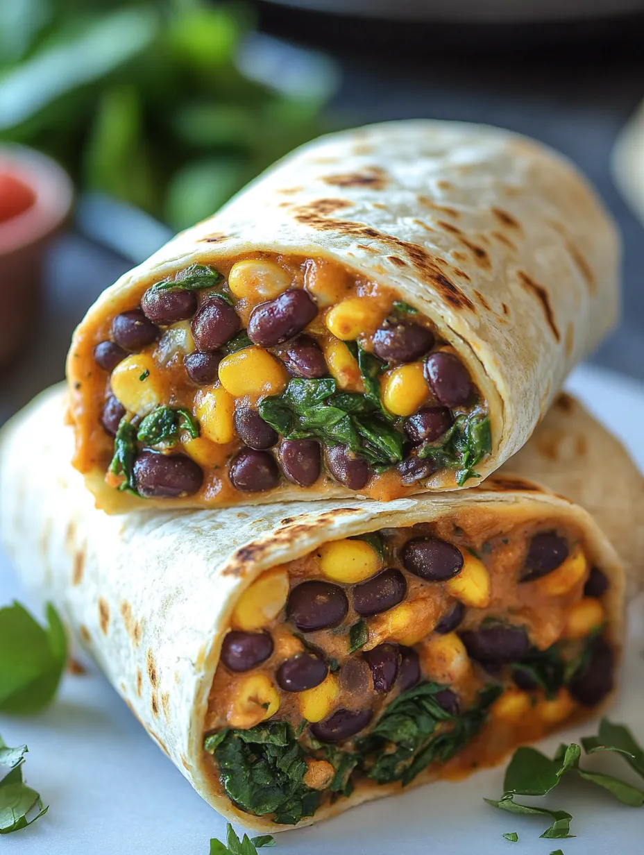 Black Bean & Spinach Burritos Recipe