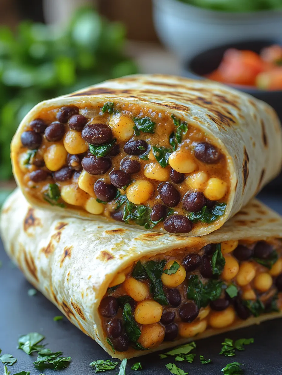 Easy Black Bean & Spinach Burritos