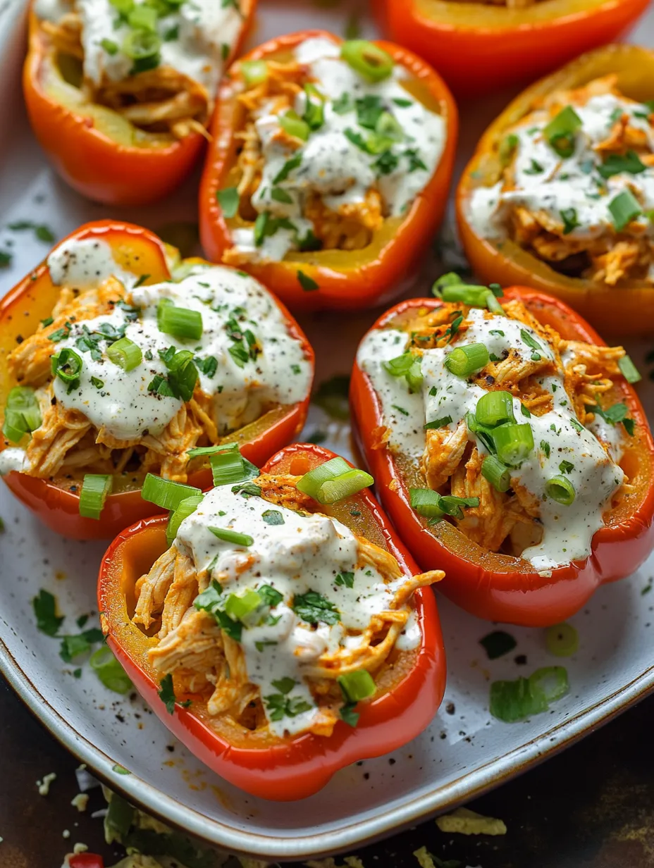 Buffalo Chicken Stuffed Peppers