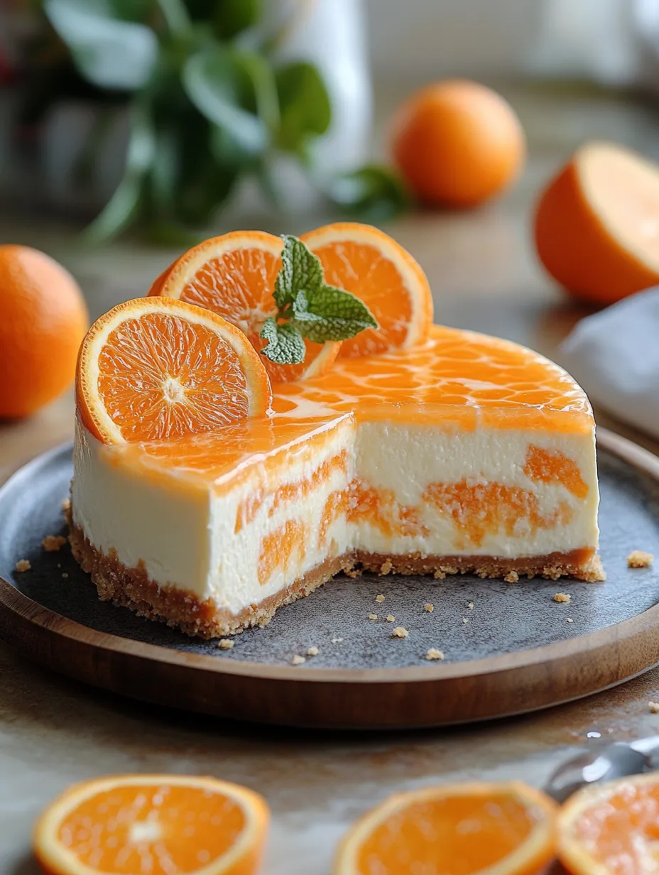 Easy No-Bake Orange Creamsicle Cheesecake