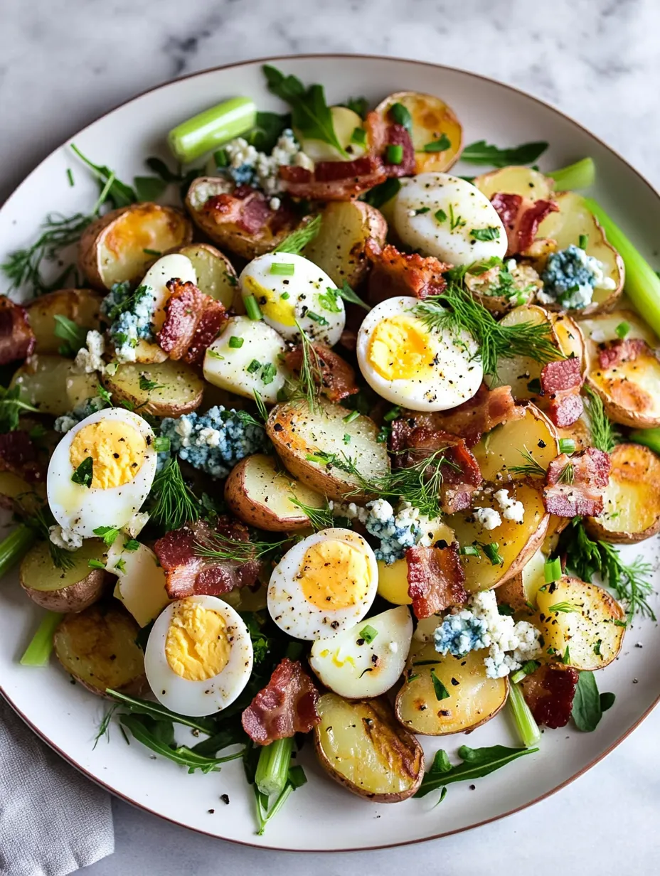 Easy Crispy Potatoes with Jammy Eggs & Bacon