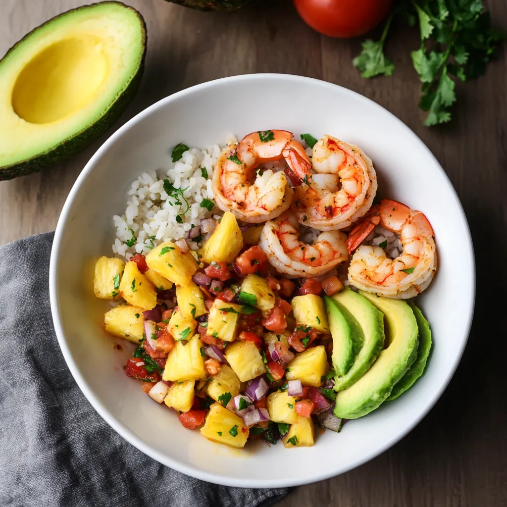 Shrimp & Rice Bowl with Pineapple Salsa