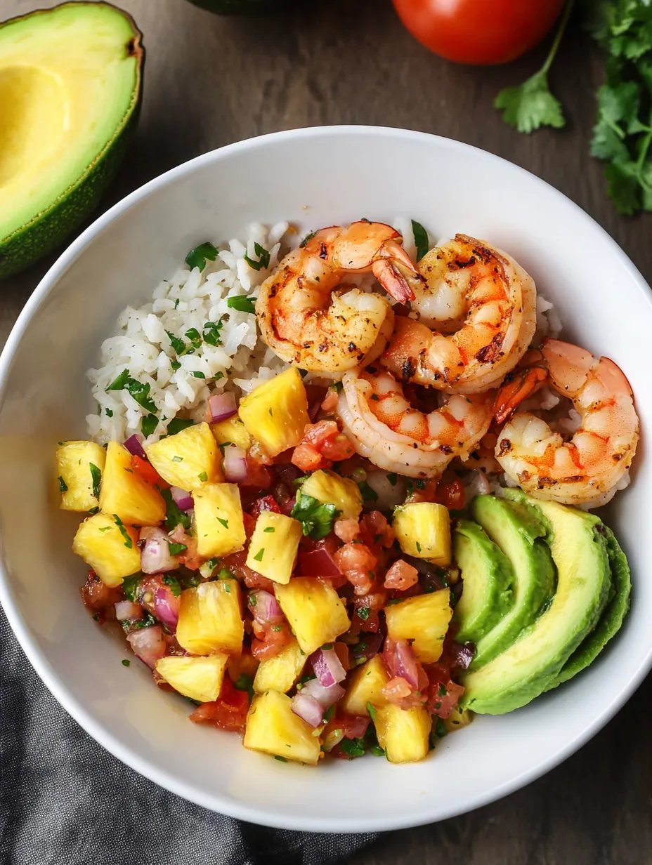 Easy Shrimp & Rice Bowl with Pineapple Salsa