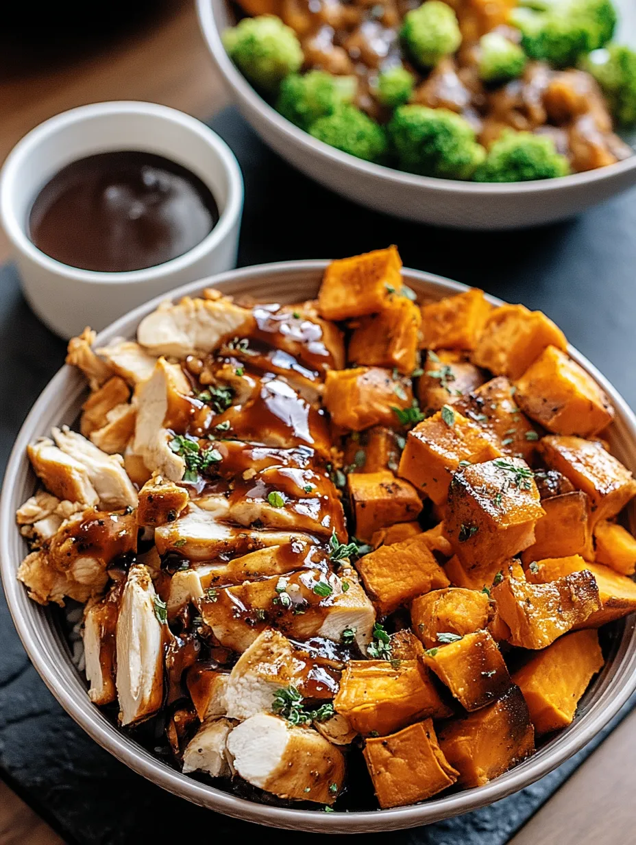BBQ Chicken & Roasted Sweet Potato Bowls Recipe