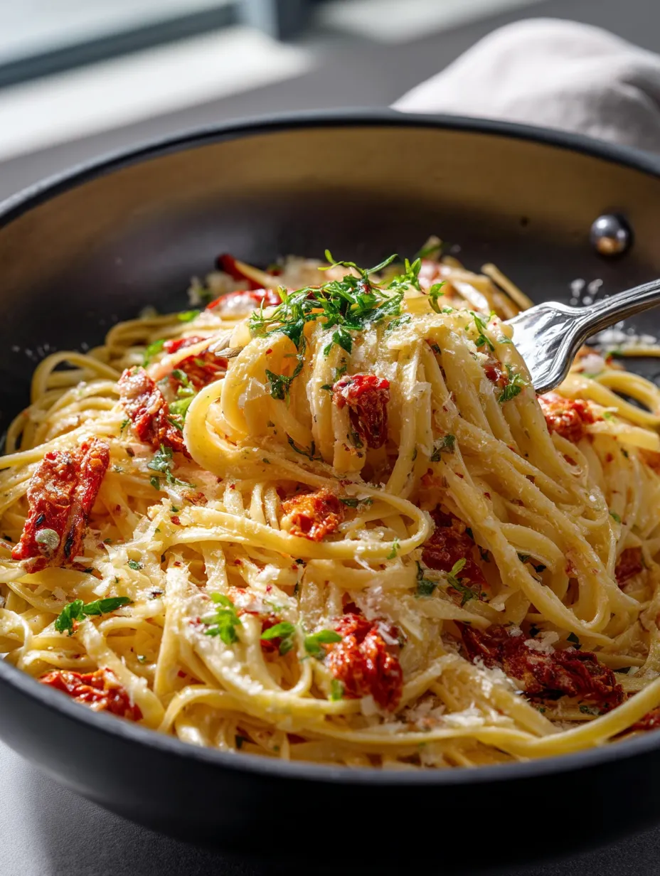 Easy One-Pan Sun-dried Tomato Pasta