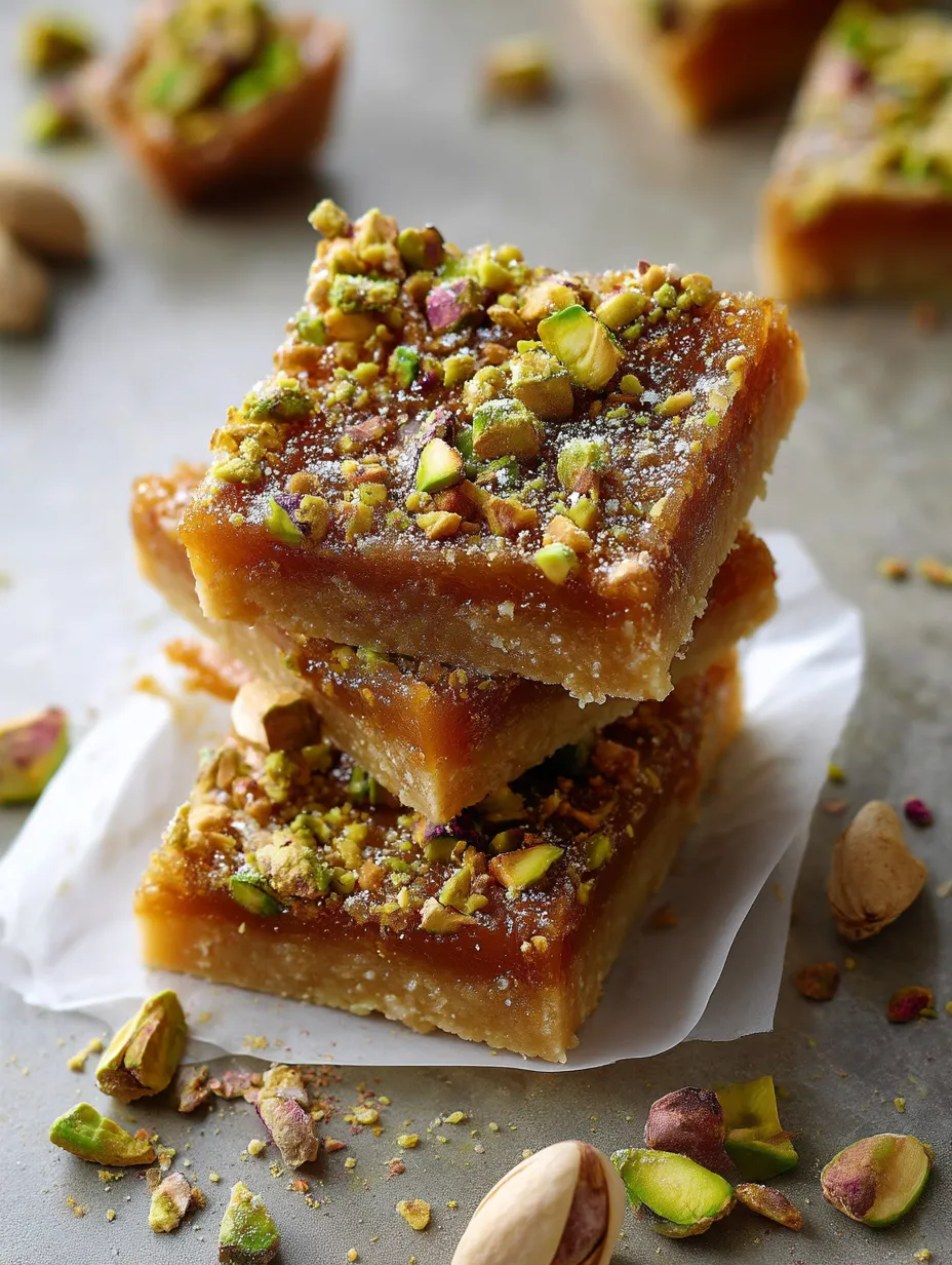 Easy Brown Butter and Honey Pistachio Cookie Bars