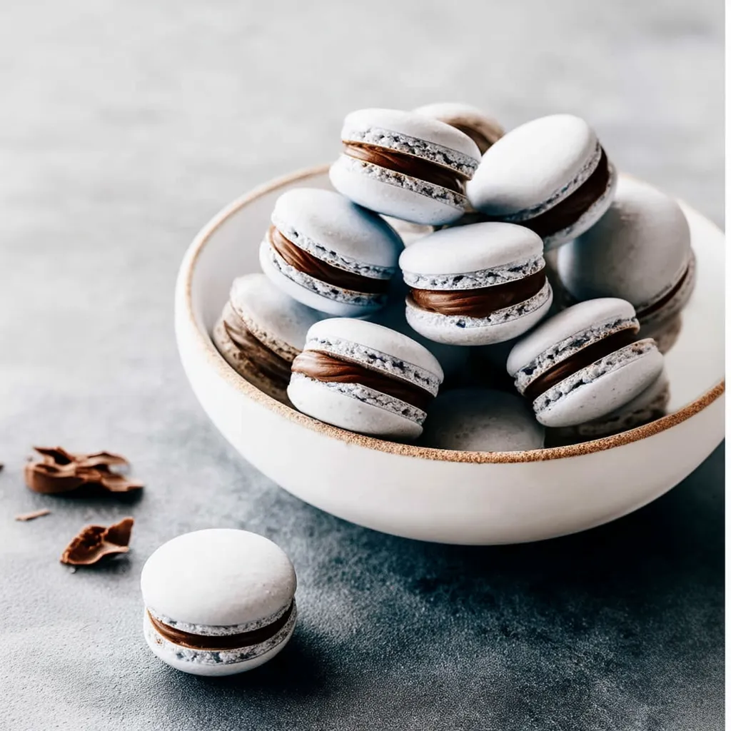 London Fog Dark Chocolate Macarons