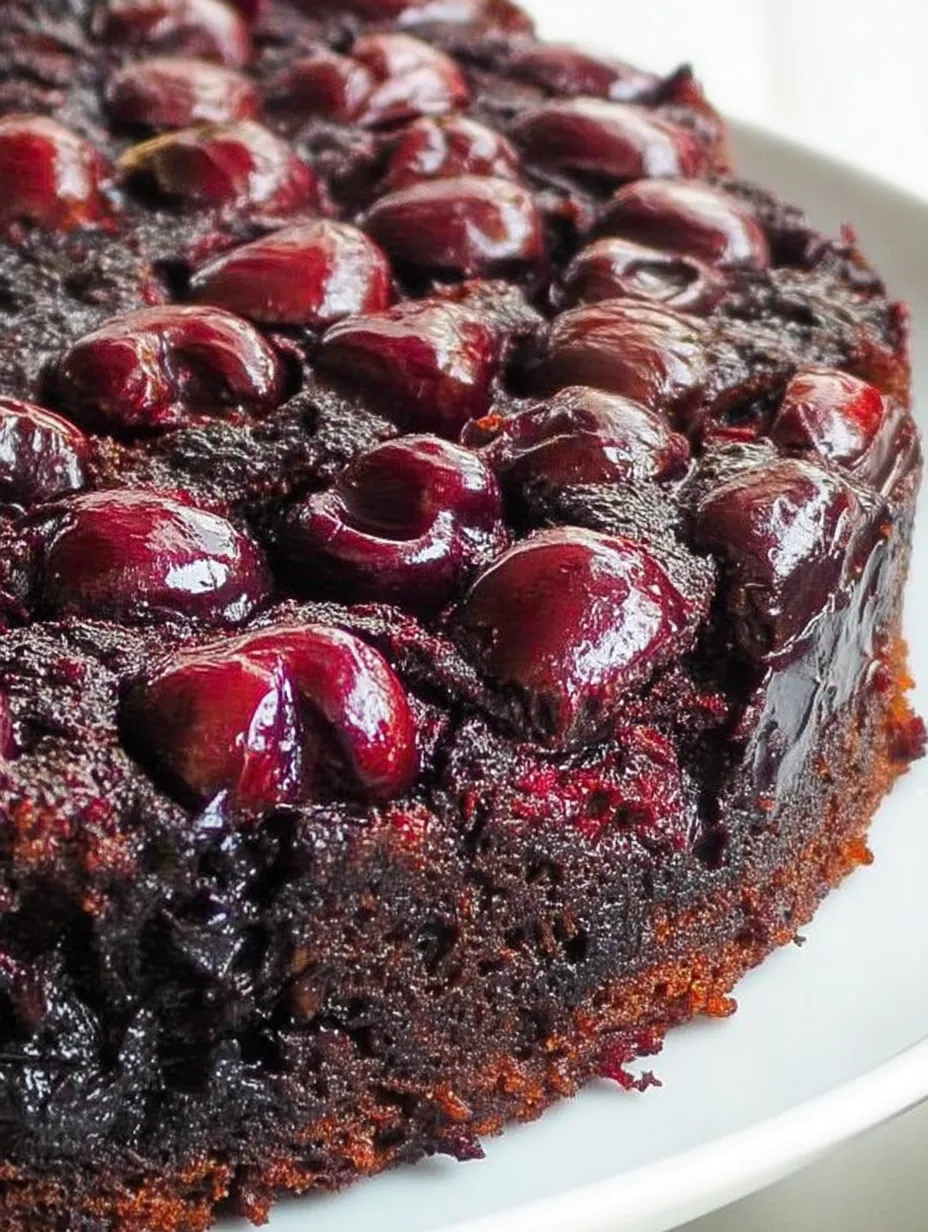 Chocolate Cherry Upside Down Cake Recipe