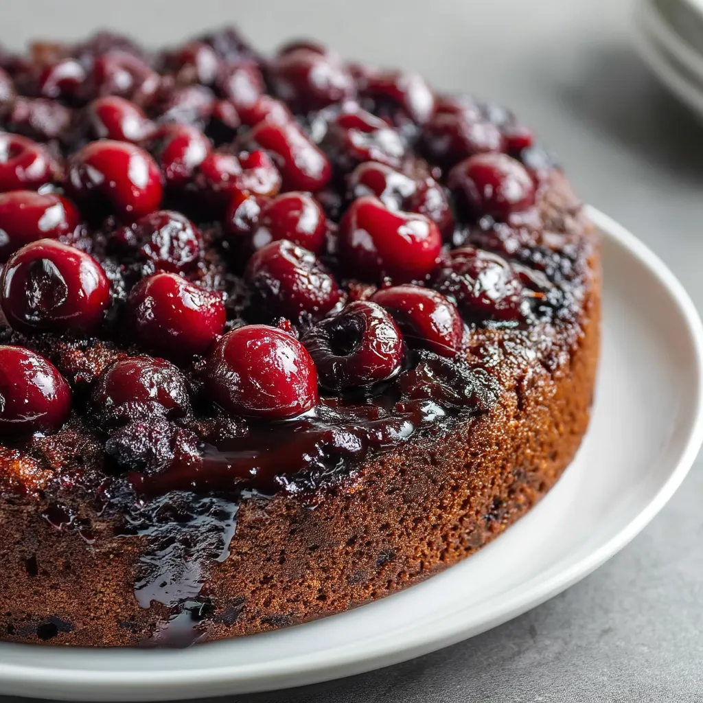 Easy Chocolate Cherry Upside Down Cake