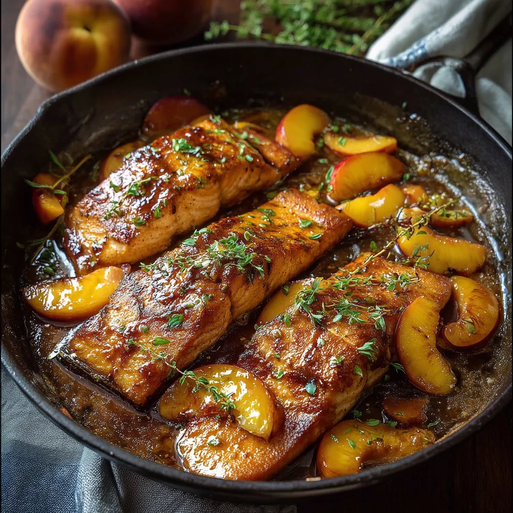 Bourbon Peach Roasted Salmon
