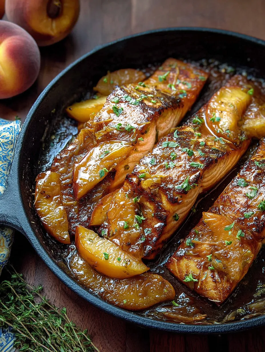 Bourbon Peach Roasted Salmon Recipe