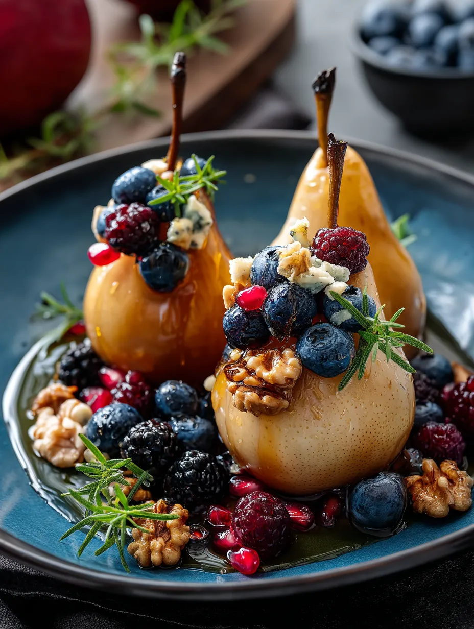 Baked Pears with Berries