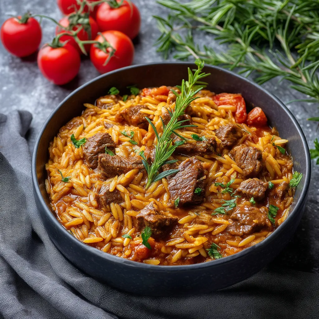 Greek Beef Stew with Orzo (Giouvetsi)