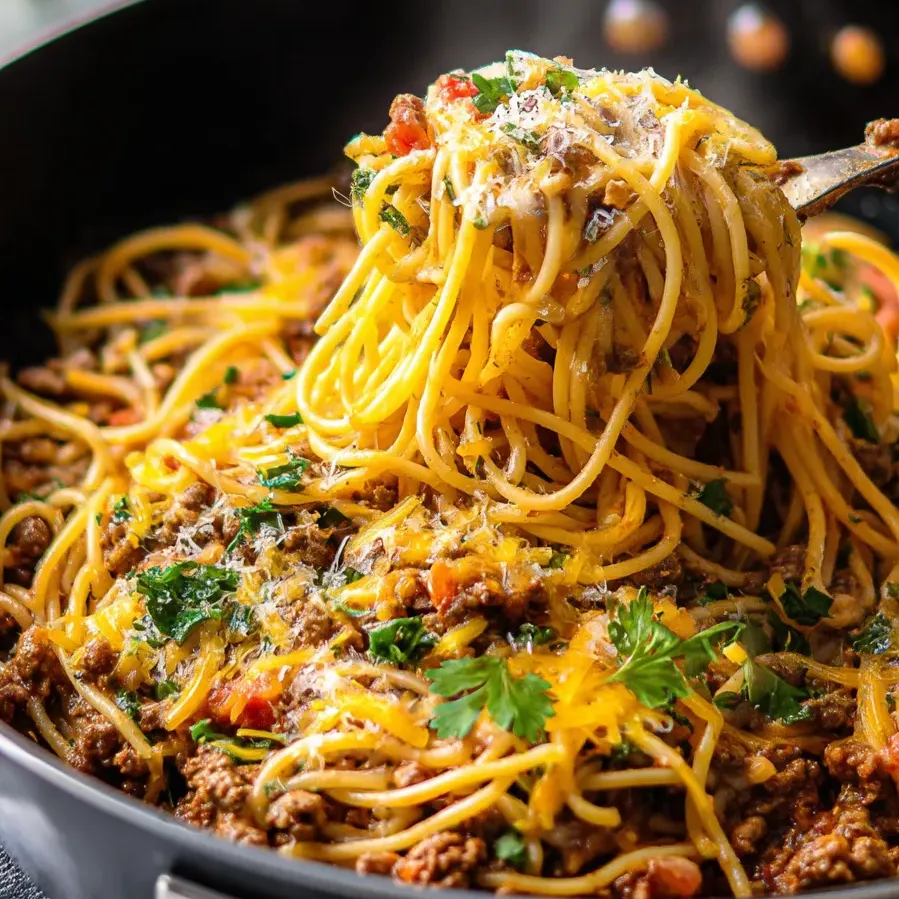 A bowl of spaghetti with meat sauce.