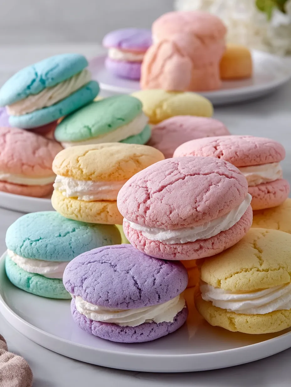 A plate of colorful cookies.