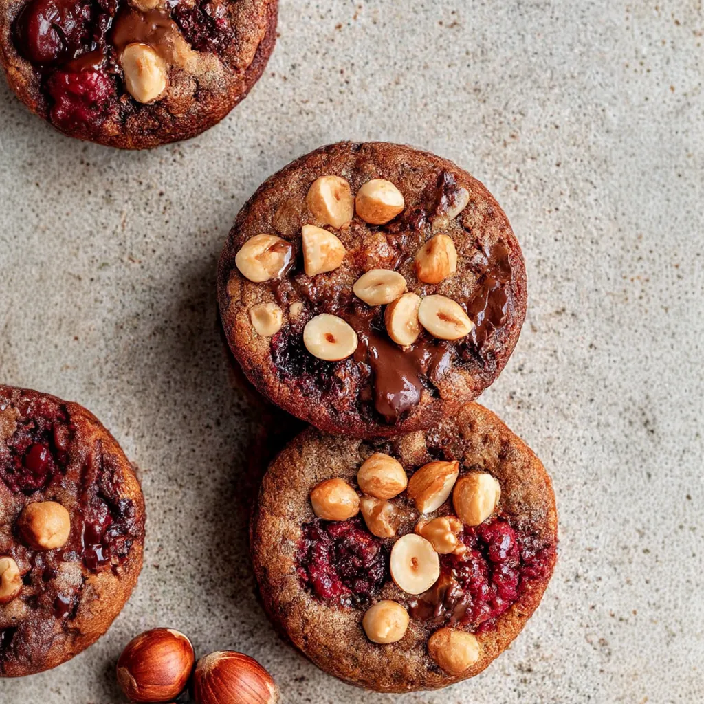 French style chocolate raspberry hazelnut cookies