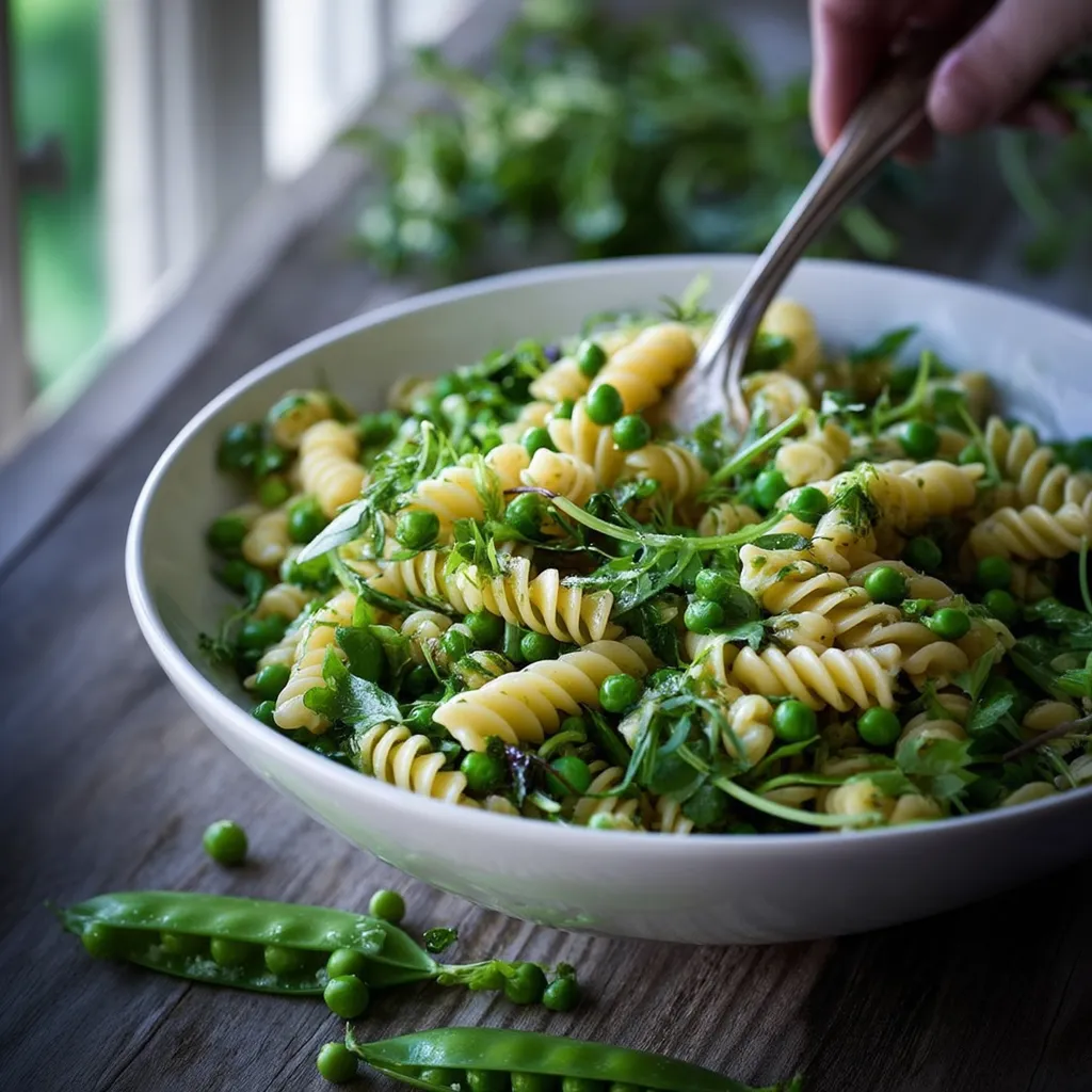 Pea Pasta with Mint, Truffle & Lemon