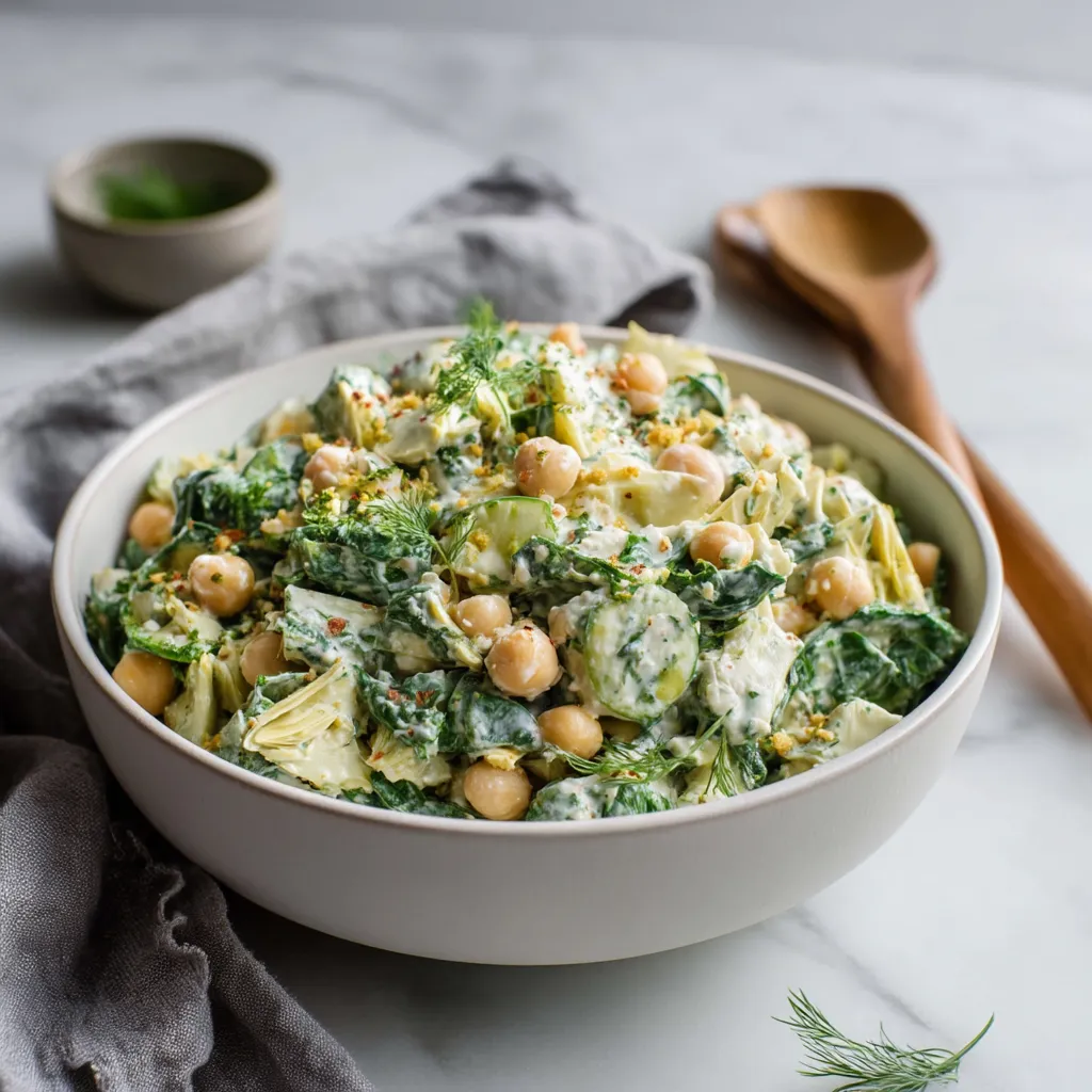 Spinach Artichoke Dense Bean Salad