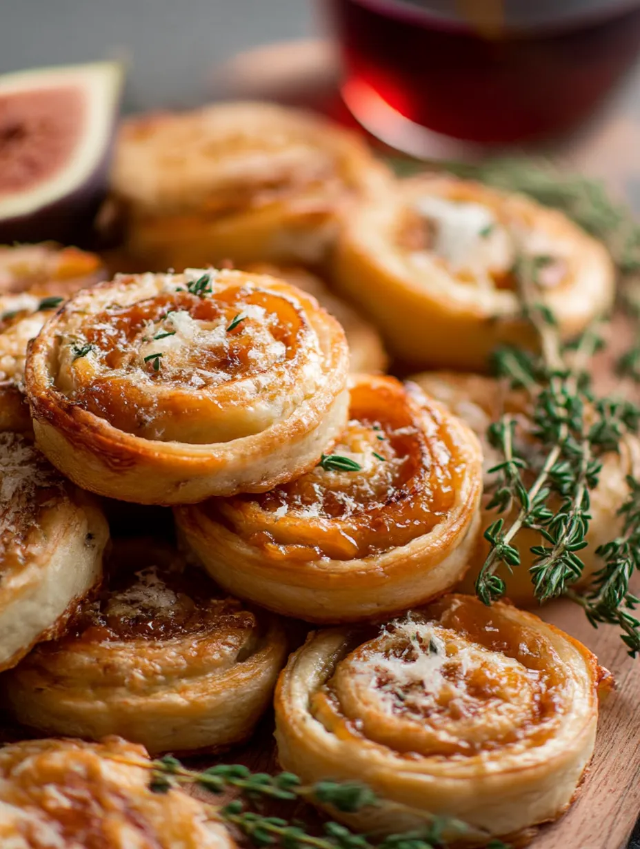 A stack of Fig and Goat Cheese Pinwheels.