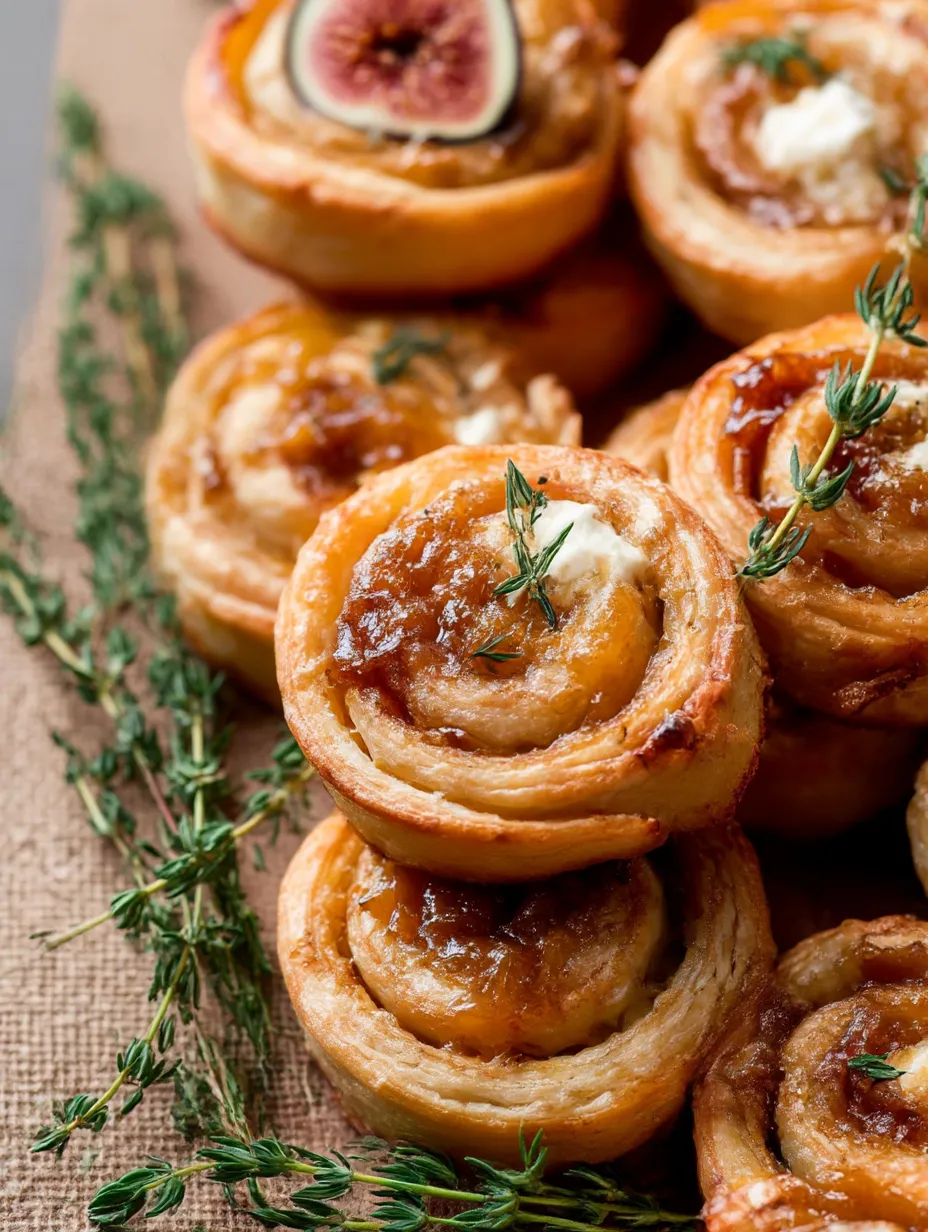 A plate of Fig and Goat Cheese Pinwheels.