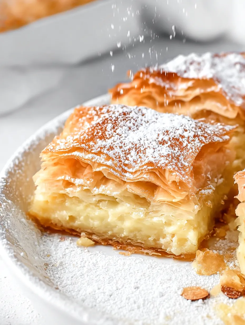 A plate of Greek Bougatsa.