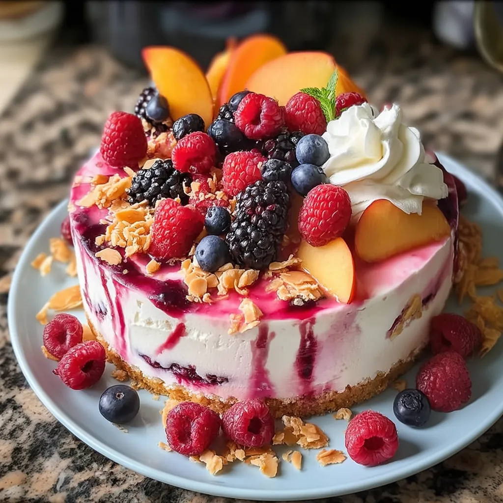 Summer Berry and Peach Cheesecake Recipe