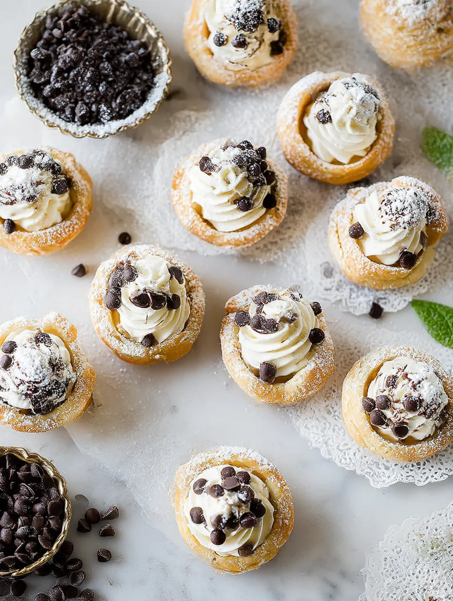 A plate of Cannoli Bites.